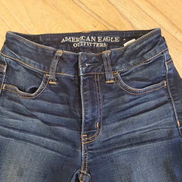 American Eagle Outfitters Blue Skinny Fit Jeans High Rise Short Stretch - Picture 5 of 8